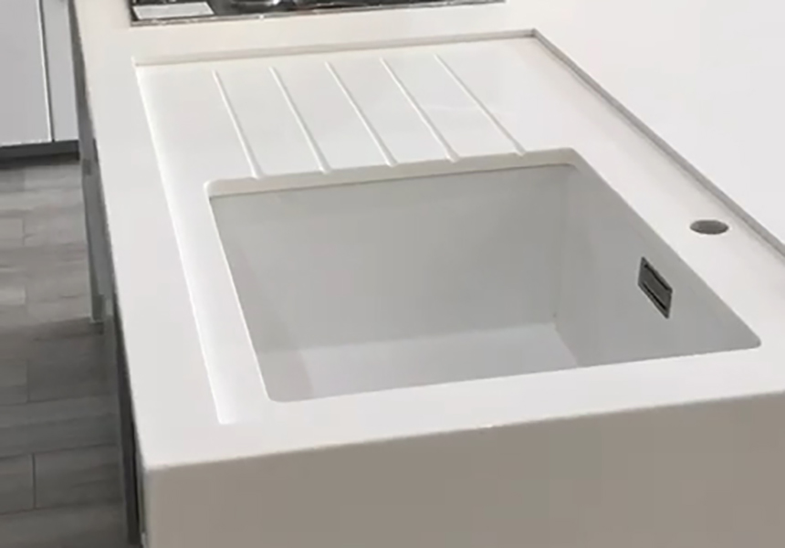 recessed sink square corners